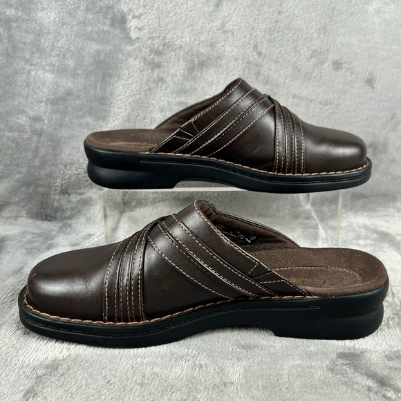 Clarks Mule Patty Chile Clogs Womens 7 Brown Leather Boho Casual Comfort Shoes - Picture 2 of 10